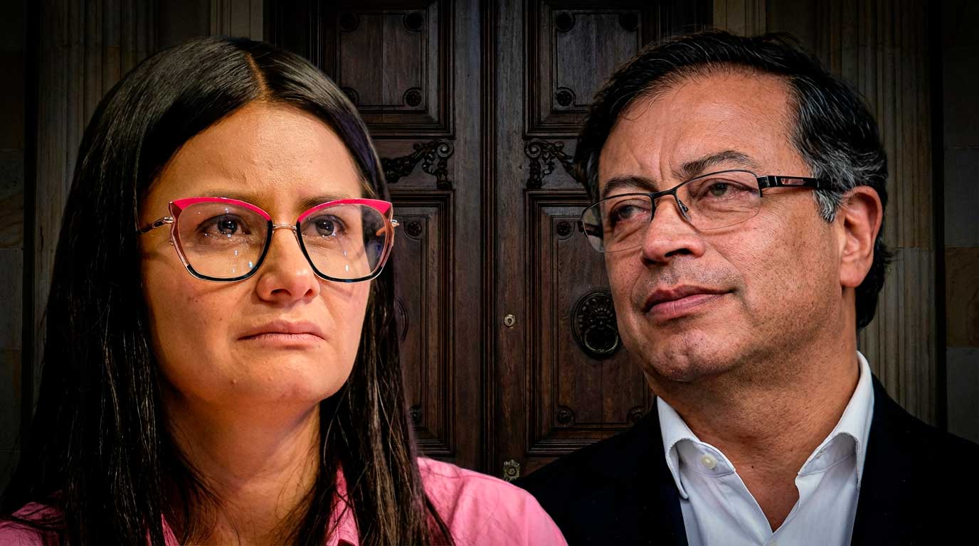 De nuevo se abre la puerta de salida de la Casa de Nariño: Angie Rodríguez, despedida del DAPRE Angie Rodrígfuez, saliente directora del Dapre y Gustavo Petro