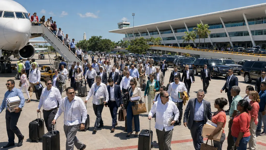 Llegada masiva de funcionarios y visitantes al aeropuerto Ernesto Cortissoz en un escenario hipotético de Barranquilla como capital alterna
