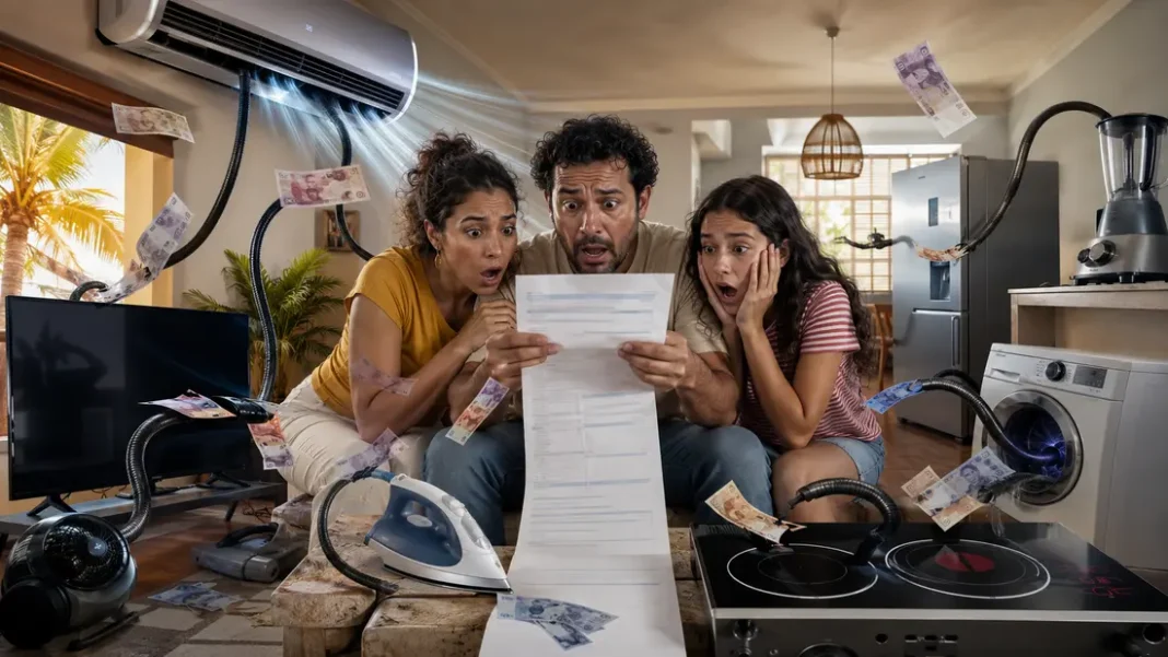TOP 10 de los electrodomésticos que más energía consumen: el primero puede costarle más de $120.000 al mes Familia alarmada ante una factura elevada mientras varios electrodomésticos consumen energía y dinero