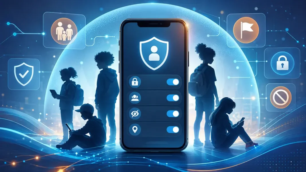 Teléfono con controles de privacidad y protección digital para niños y adolescentes