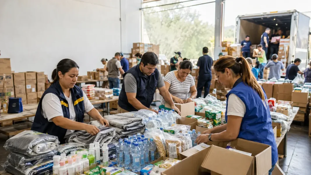 Voluntarios organizan agua, alimentos, cobijas y kits de higiene para damnificados de un terremoto en Colombia