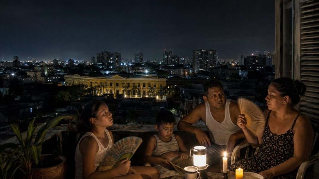 Barranquilla entra en la agenda del nuevo poder, pero… ¿y los apagones, qué? Familia de Barranquilla soporta un apagón mientras observa la ciudad iluminada de manera irregular