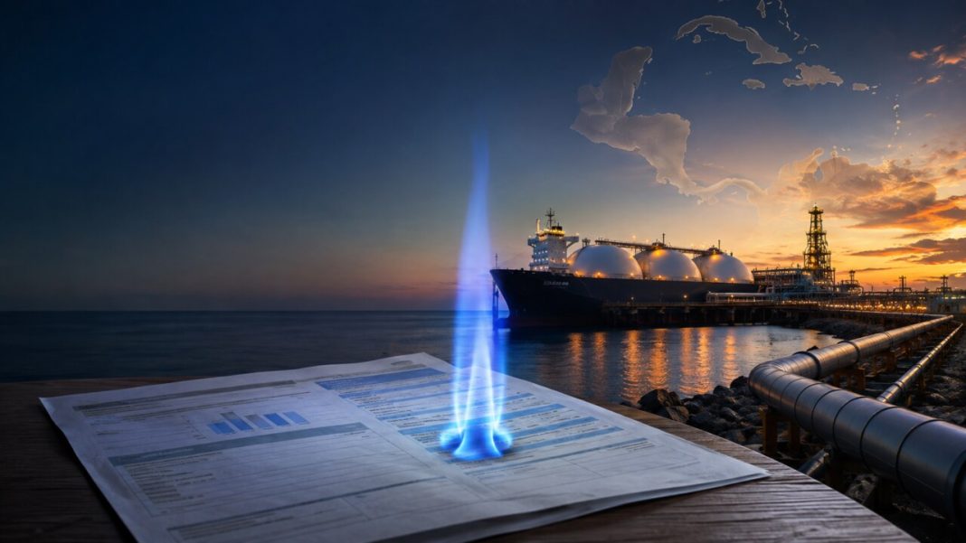 Del fracking al gas: la apuesta energética que puede cambiarle la cuenta al Caribe Factura de energía y gas frente a una planta de regasificación en el Caribe colombiano