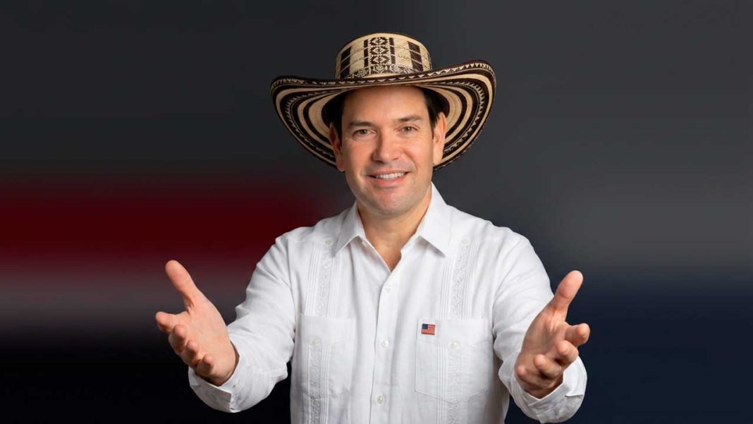 Marco Rubio llega a Barranquilla que empieza a ser el centro de la agenda internacional de Colombia Marco Rubio con sombrero vueltiao en una imagen relacionada con su visita a Barranquilla