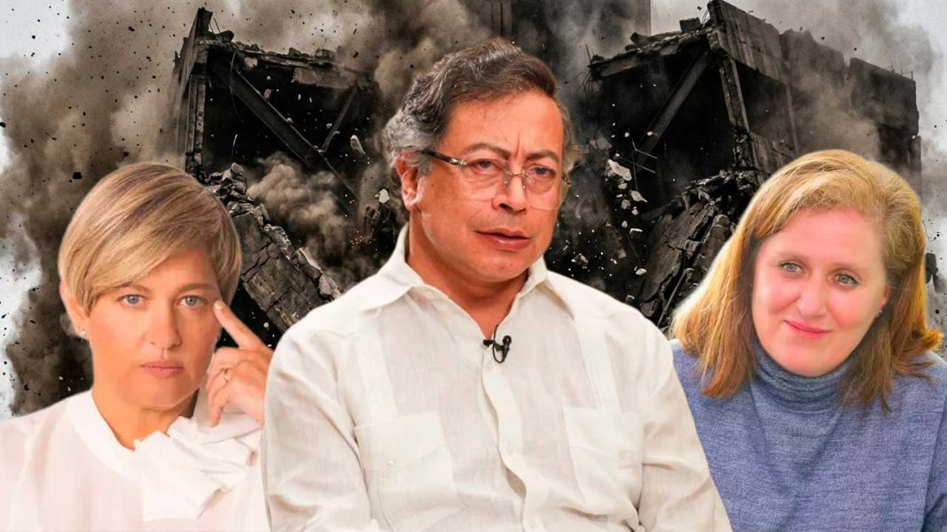 Montaje editorial con Gustavo Petro, Eva Ferrer y Verónica Alcocer.
